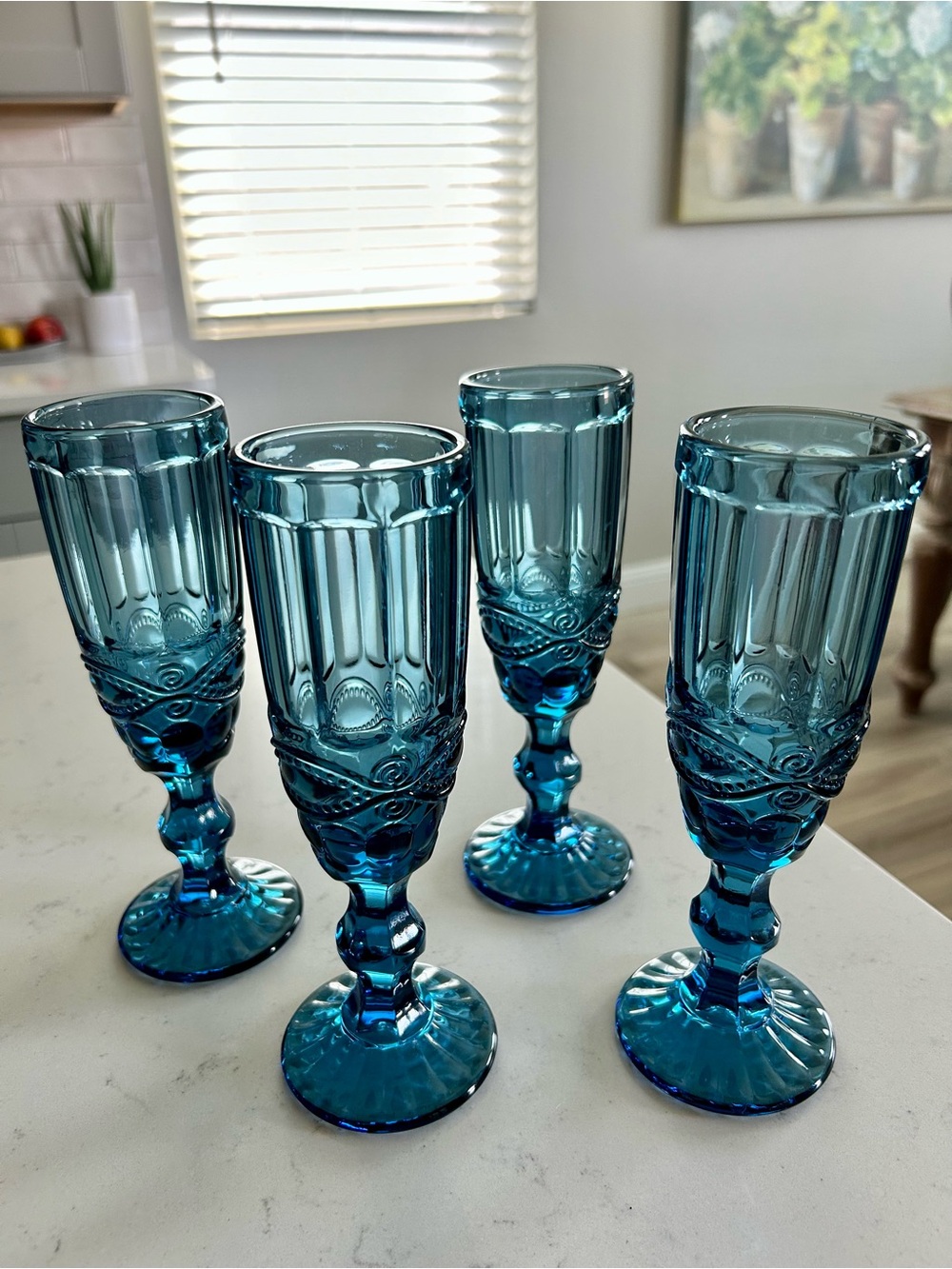 Cobalt blue wine glasses~set of 4